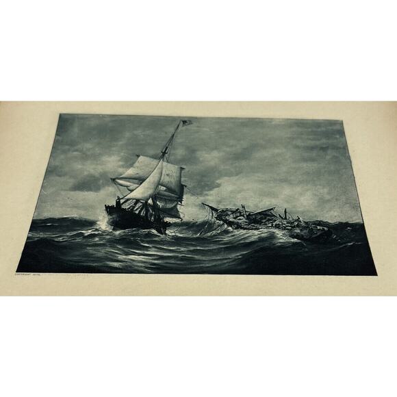 Photograph/Painting W. Sheppard Man of War Wasp and the Frolic History of US - Picture 5 of 7